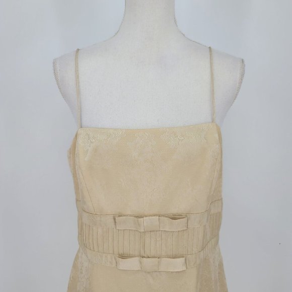 ANN TAYLOR Gold Champagne Sleeveless Cocktail Dress Holiday Party Women's 10 NWT - Picture 3 of 9